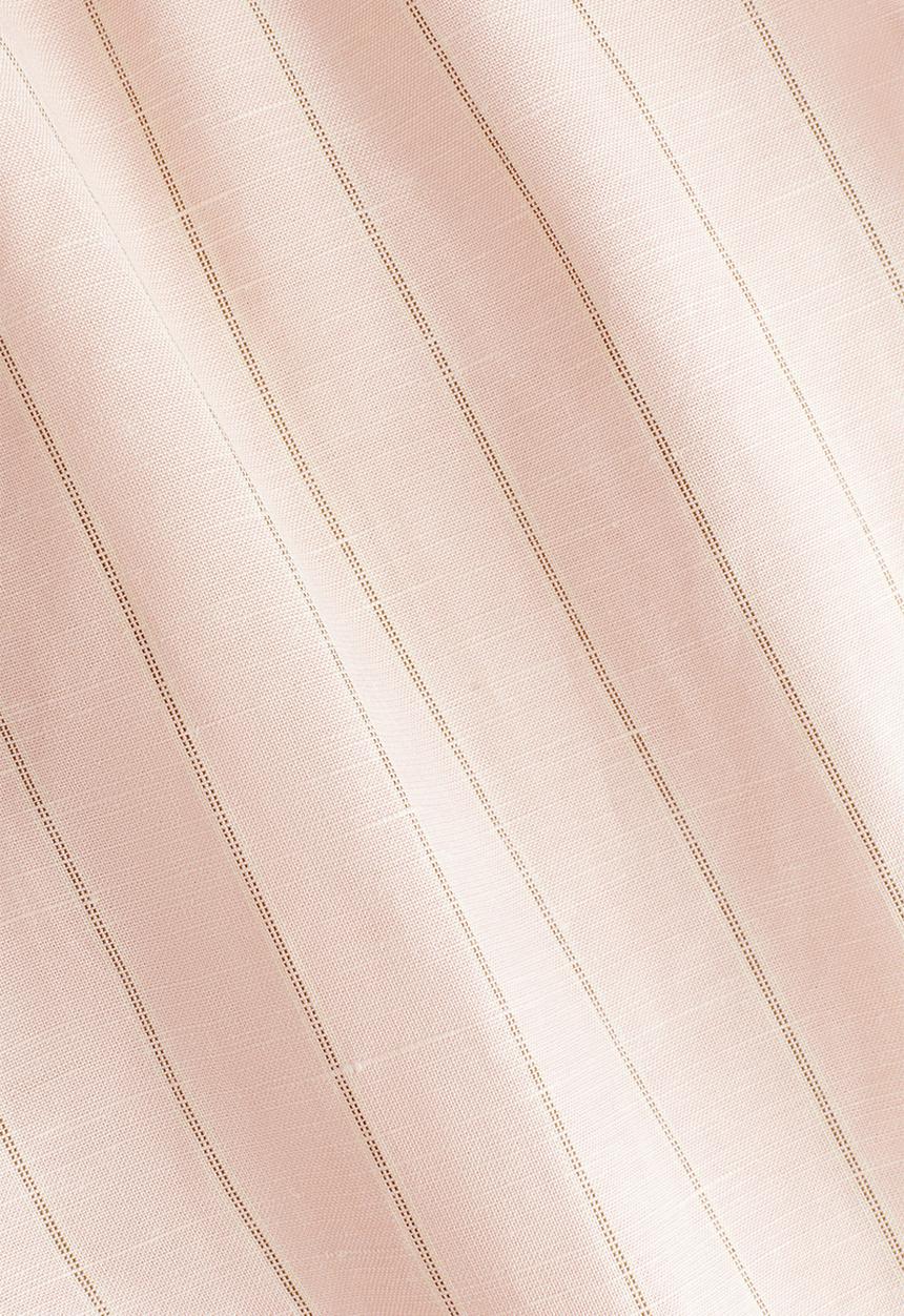 H&M - Drawstring-detail linen-blend shorts - light pink/striped
