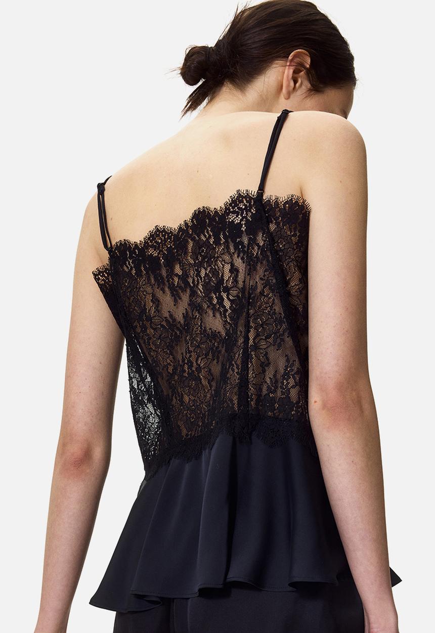 H&M - Lace strappy top - black