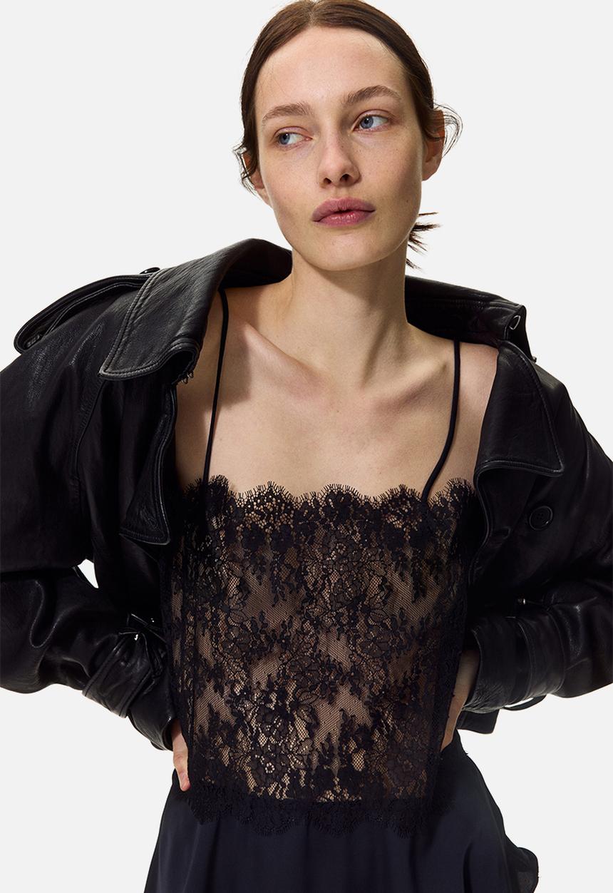 H&M - Lace strappy top - black