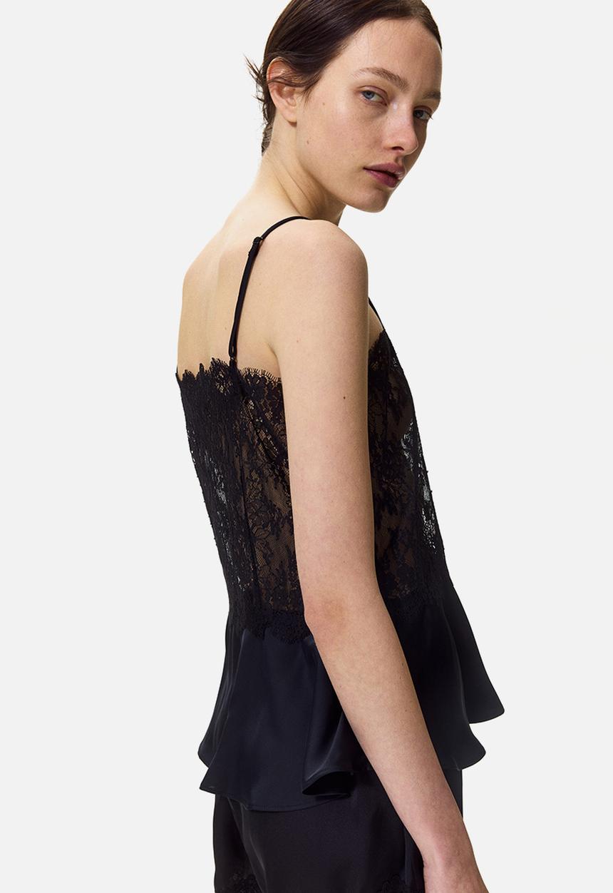 H&M - Lace strappy top - black