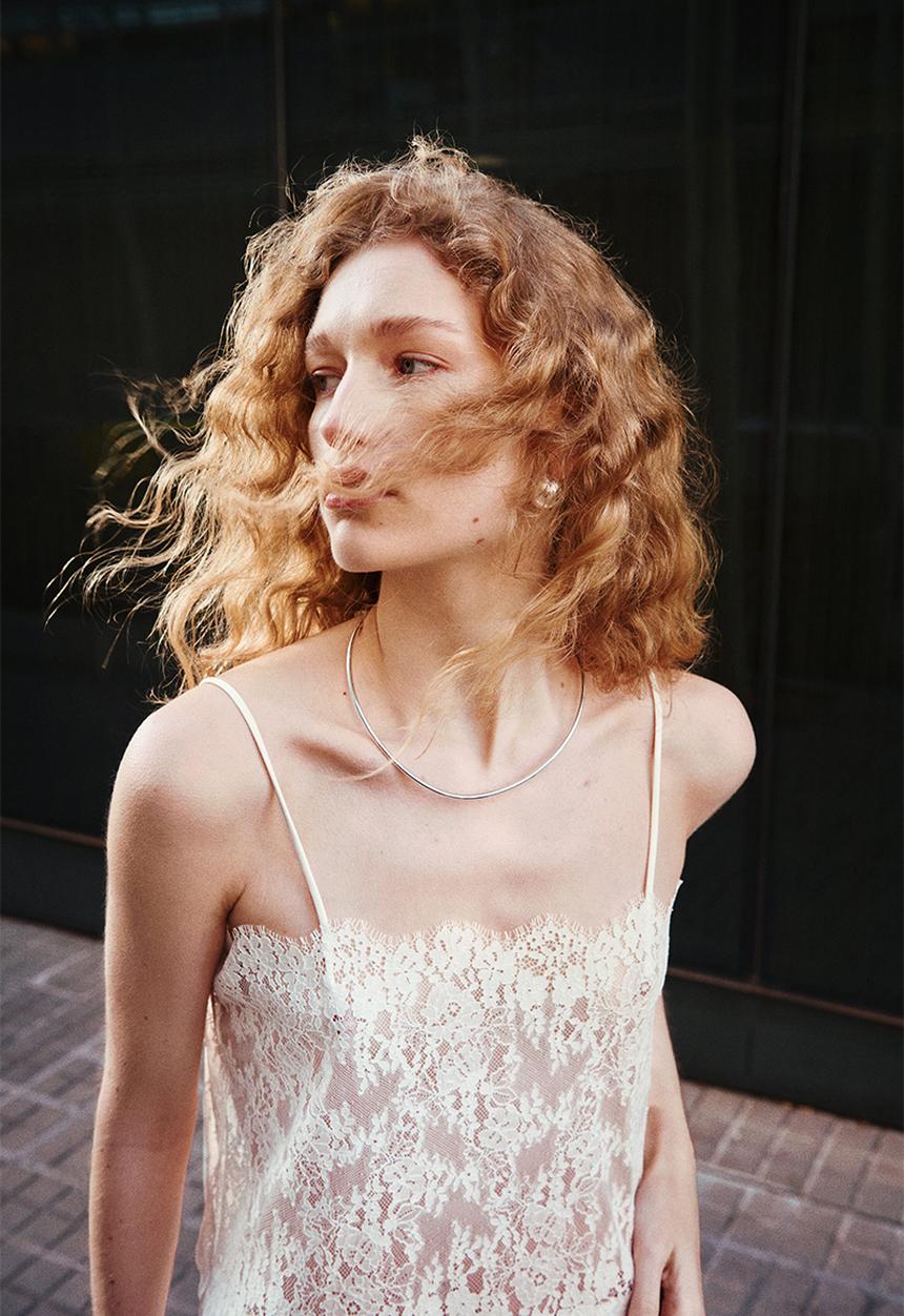 H&M - Lace strappy top - white