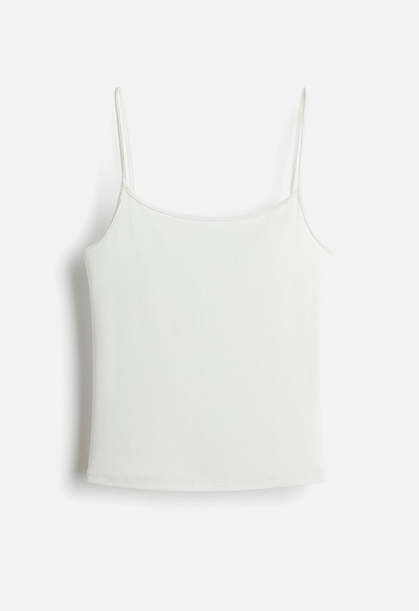H&M - Jersey strappy top - white
