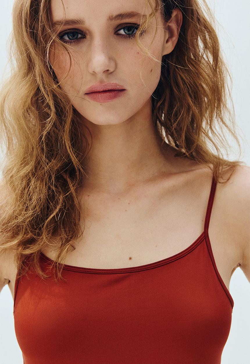 H&M - Jersey strappy top - dark orange