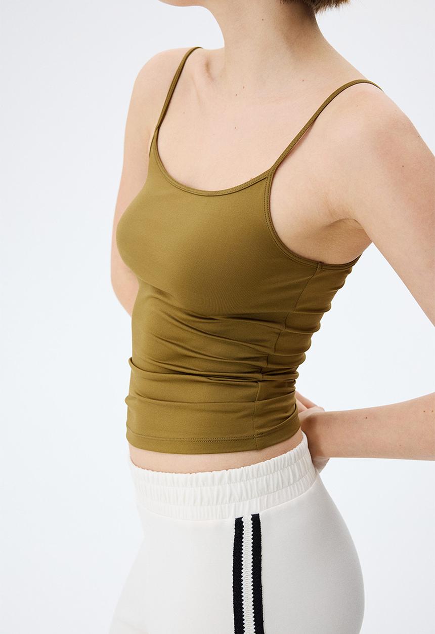 H&M - Jersey strappy top - golden olive