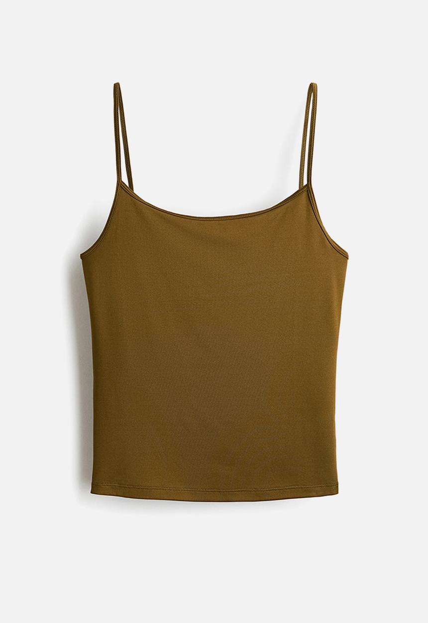H&M - Jersey strappy top - golden olive