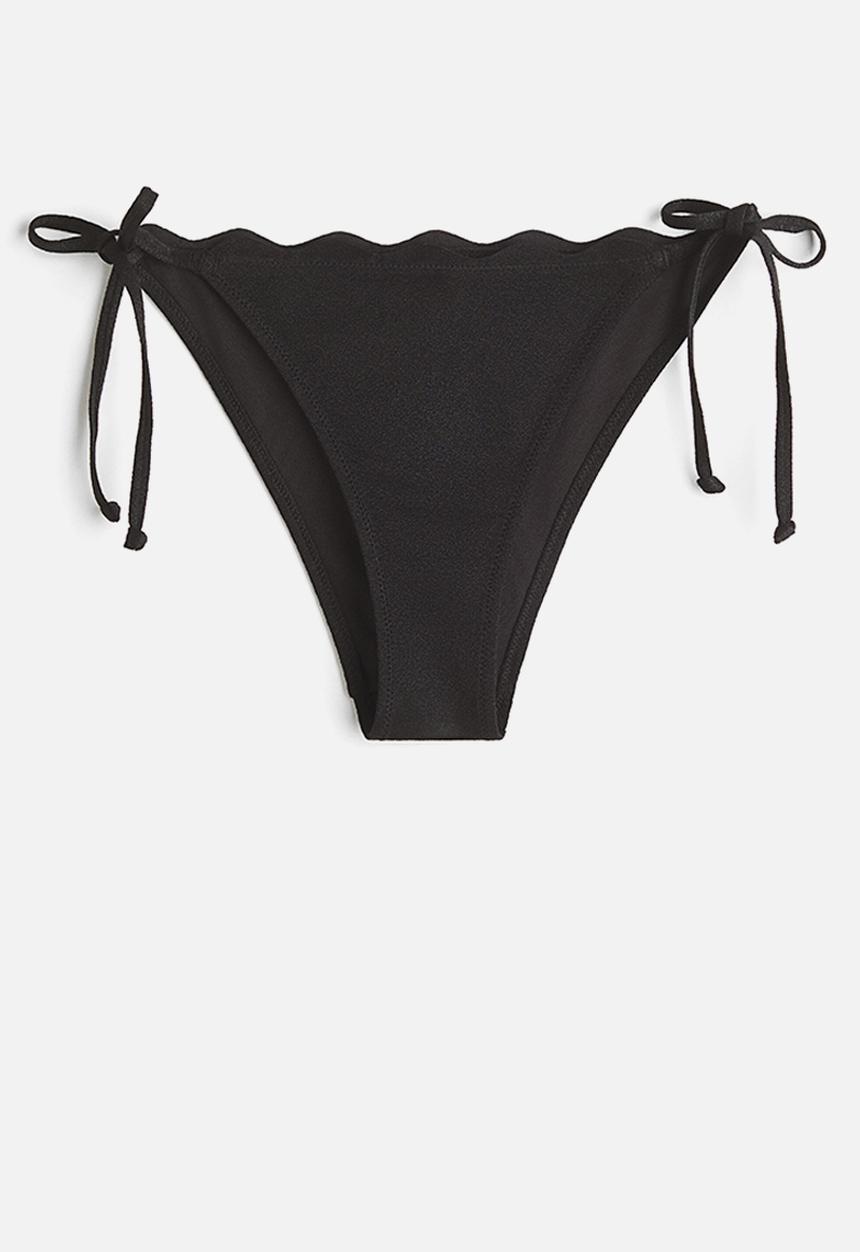 H&M - Cheeky tie tanga bikini bottoms - black