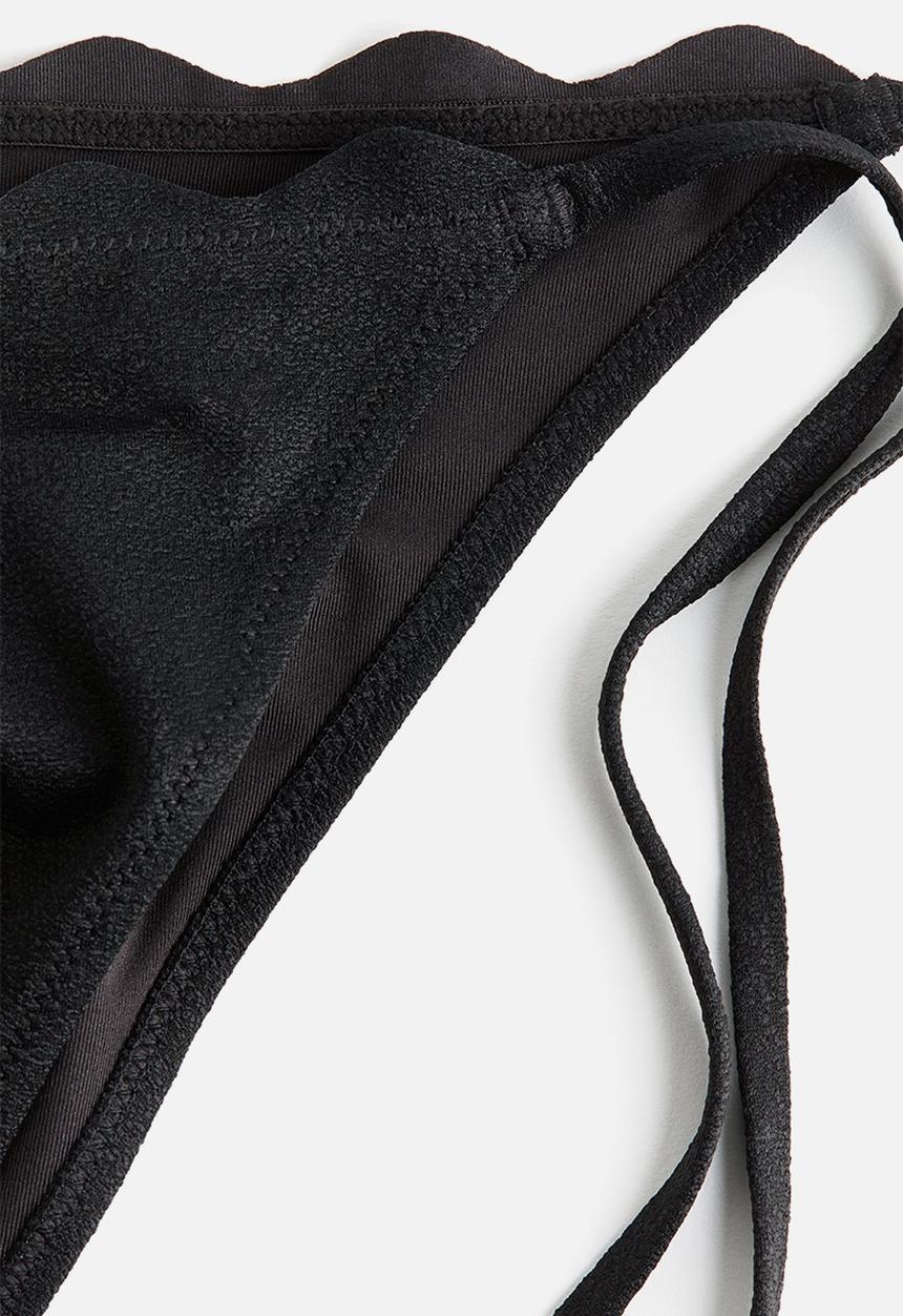 H&M - Cheeky tie tanga bikini bottoms - black