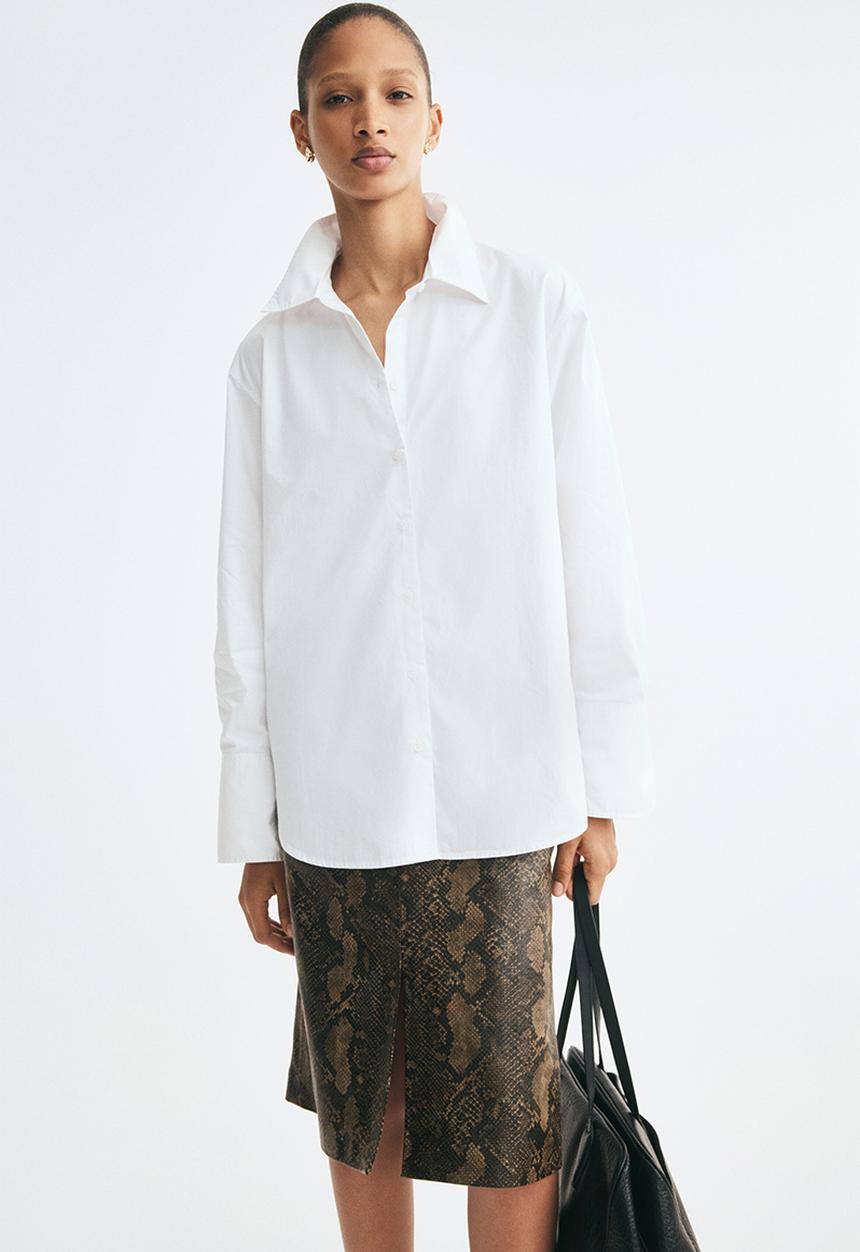 H&M - Cotton poplin shirt - white