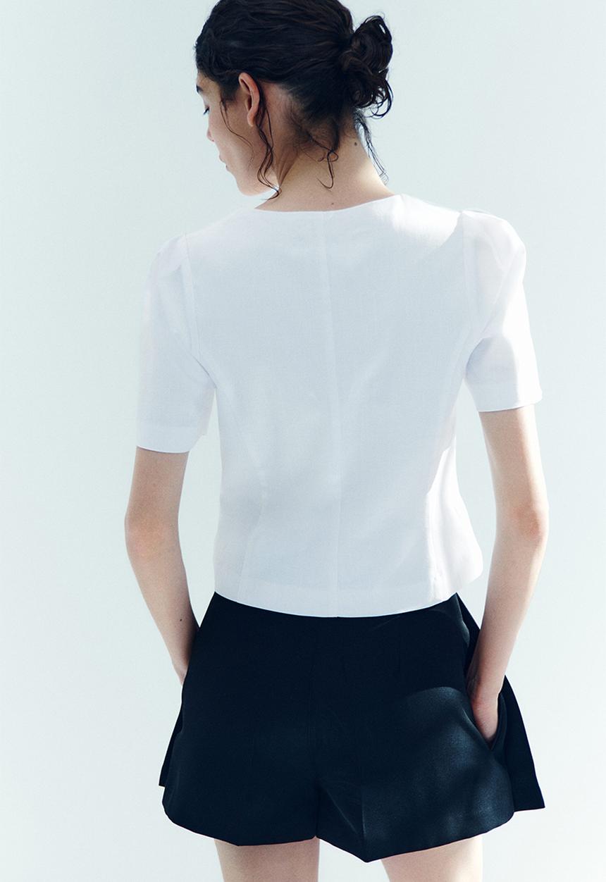 H&M - Scoop-neck blouse - white