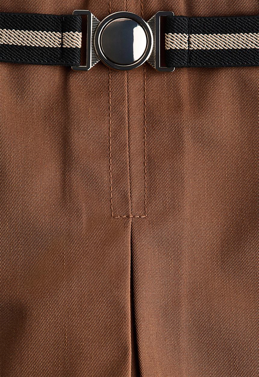 H&M - Belted twill skort - brown