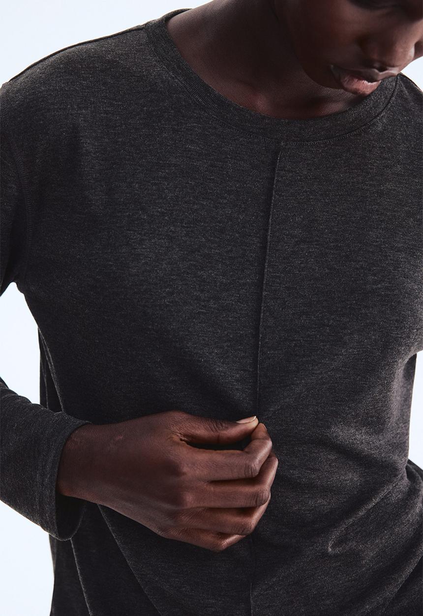 H&M - Long-sleeved top - dark grey marl