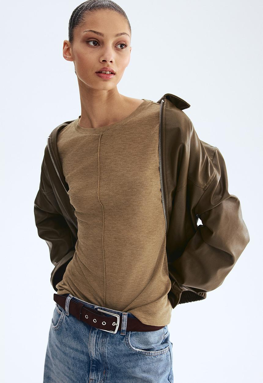 H&M - Long-sleeved top - beige marl