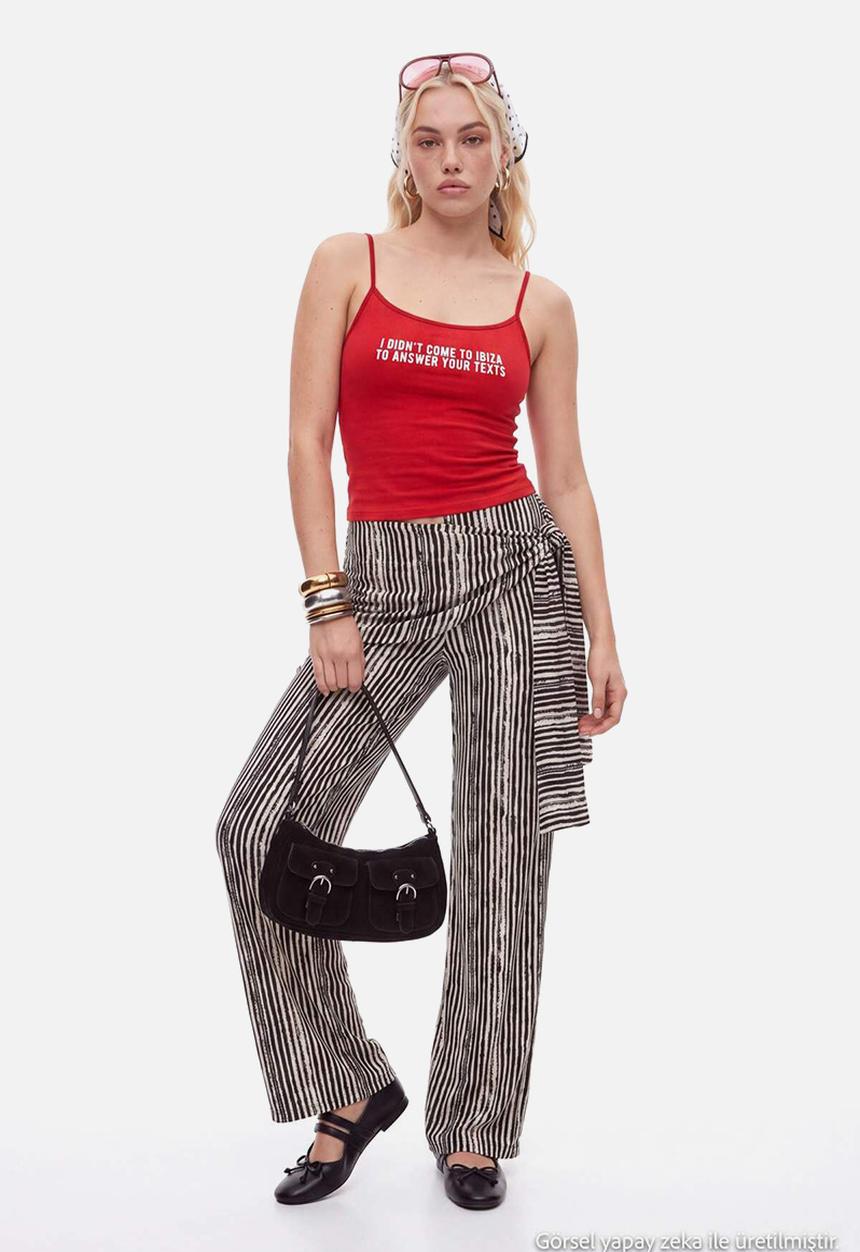 Trendyol - Patterned Viscose Relaxed-Fit Trousers - Black-Multicolour