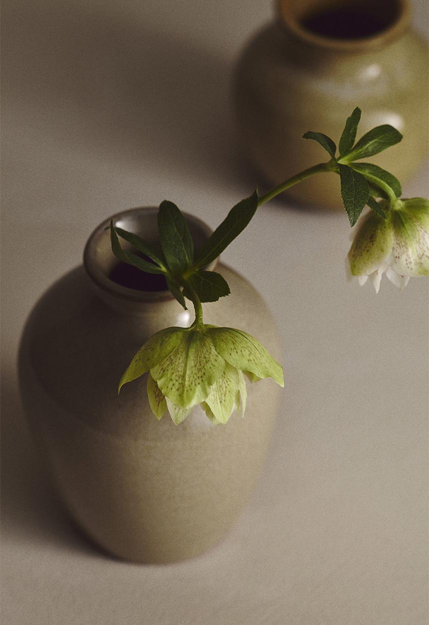 H&M - Mini terracotta vase - khaki beige