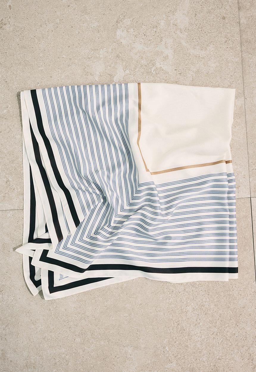 H&M - Patterned scarf - blue/patterned