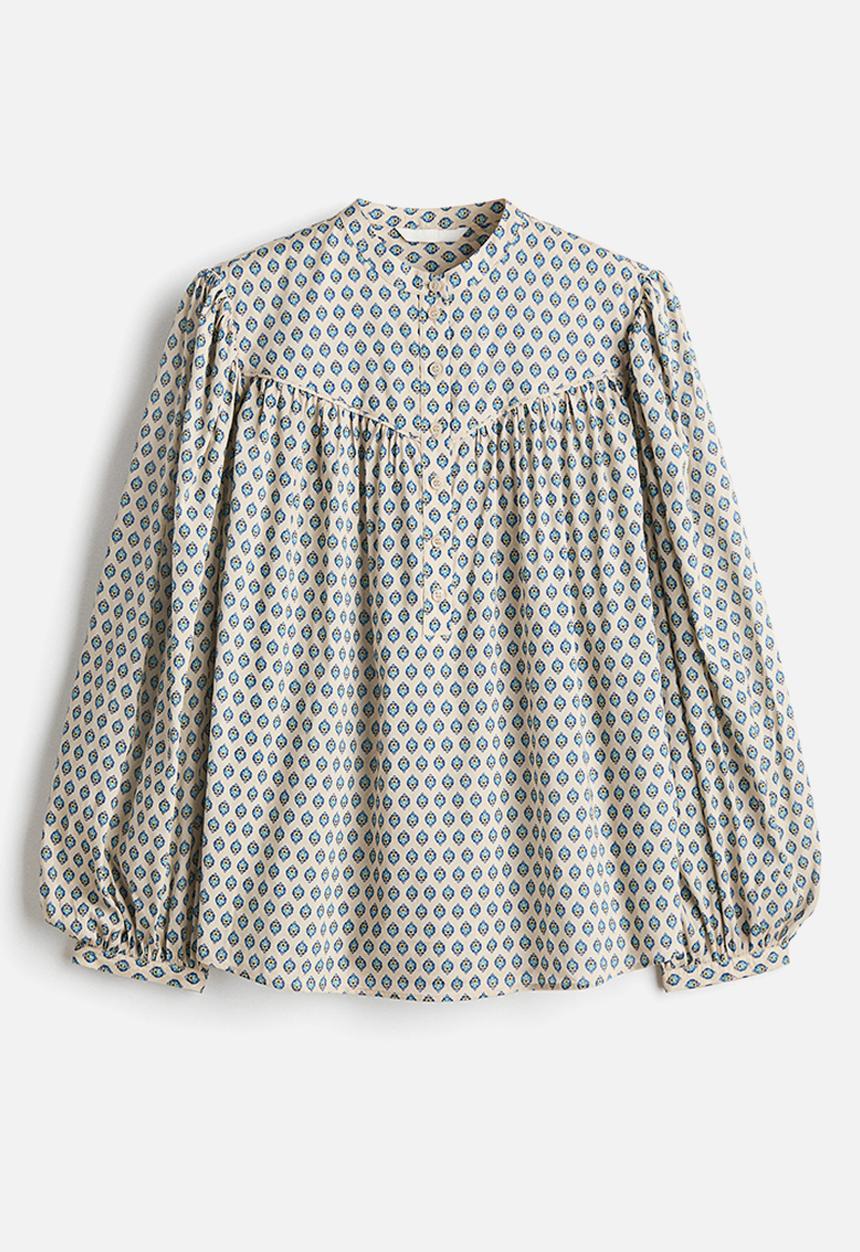 H&M - Oversized blouse - light beige/patterned