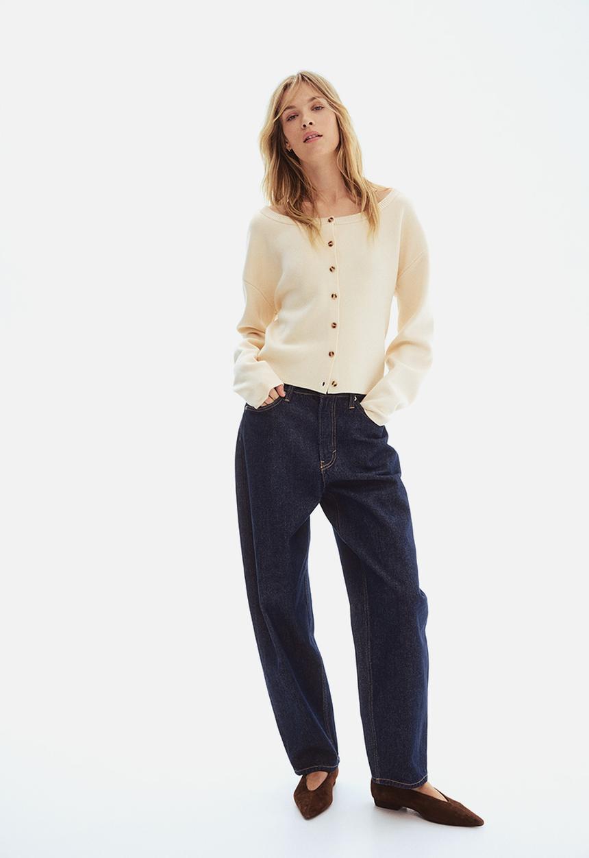H&M - Off-the-shoulder cardigan - light beige