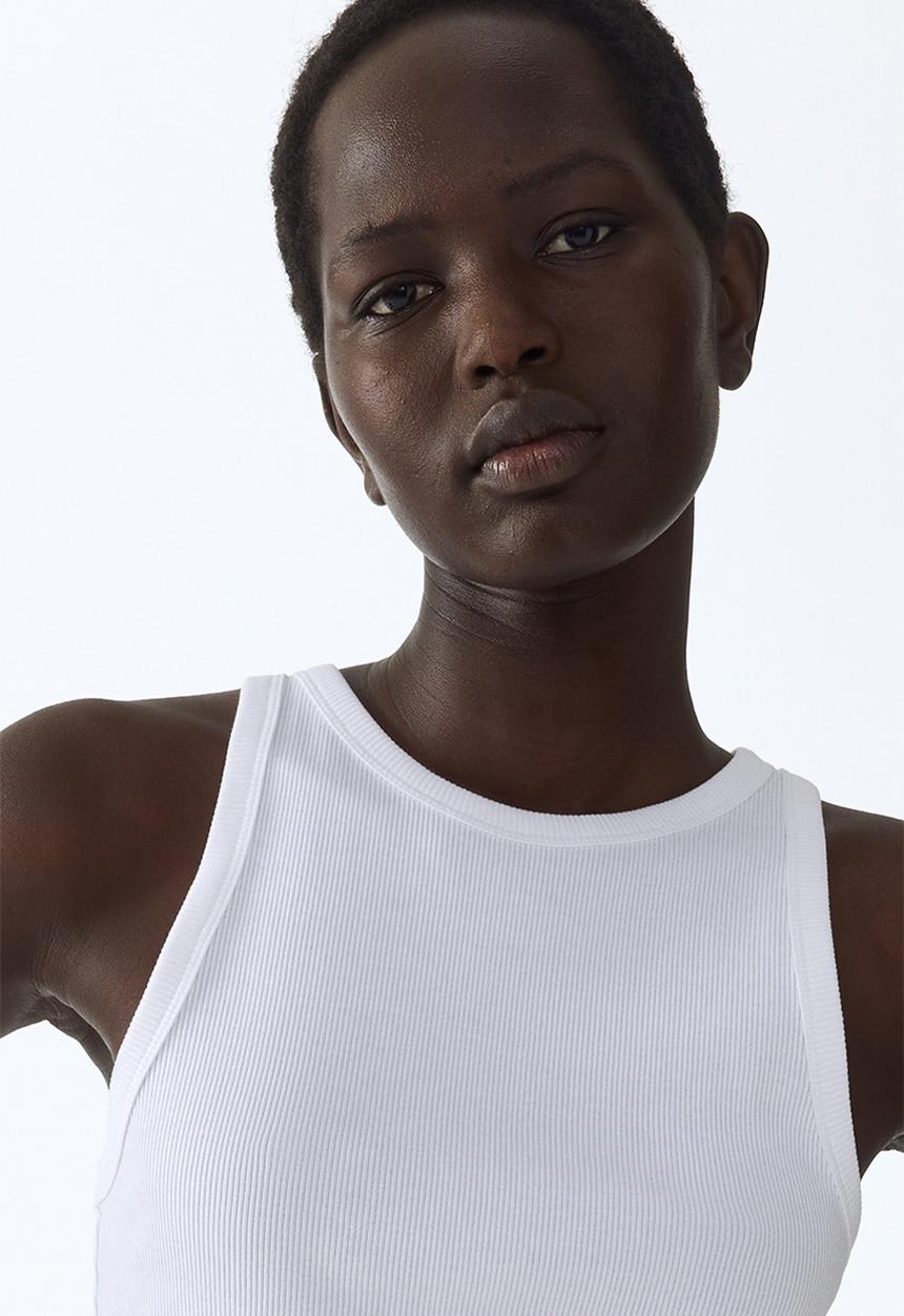 H&M - Ribbed cotton vest top - white
