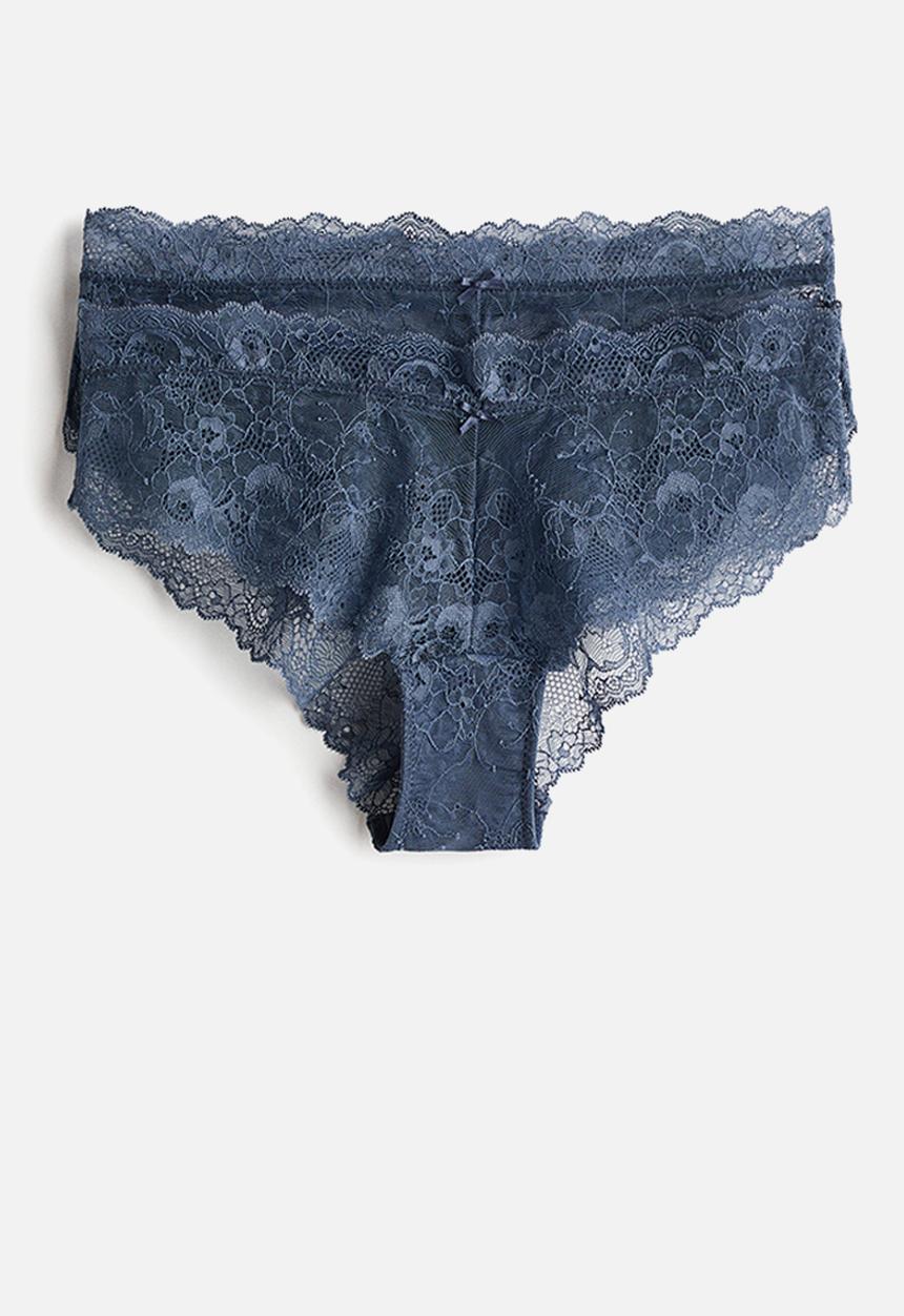 H&M - 2-pack lace hipster briefs - dark blue