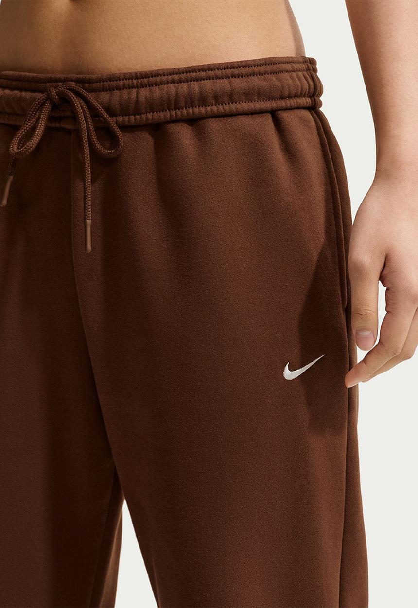 Nike - W Nike Studio Fleece Mw Mr Std Open Hem Pant - Cacao Wow/Sail