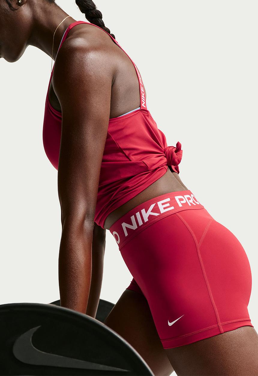 Nike - Women's Mid-Rise 3" Biker Shorts - Tough Red/White