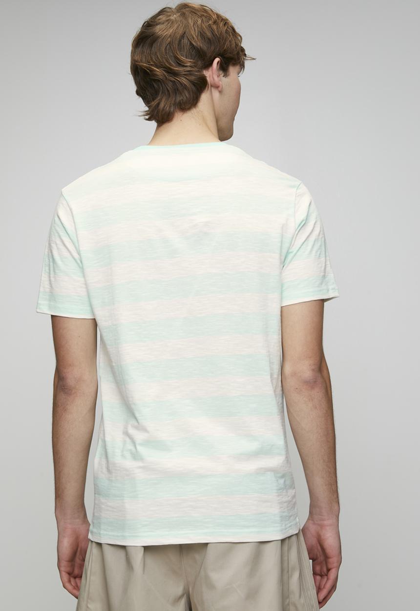 Brave Soul - Short Sleeved Crew Neck T-shirt - Pale Mint/ Off White