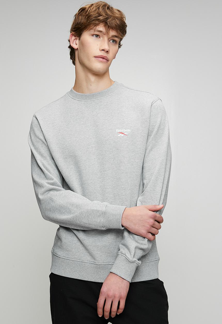 Reebok - Id small logo crew sweatshirt - medium grey marl