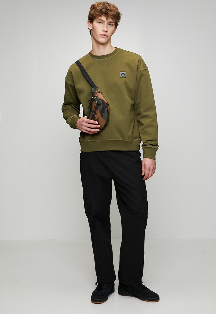 Reebok - Workwear Patch Logo Crew Neck - Olive Stone