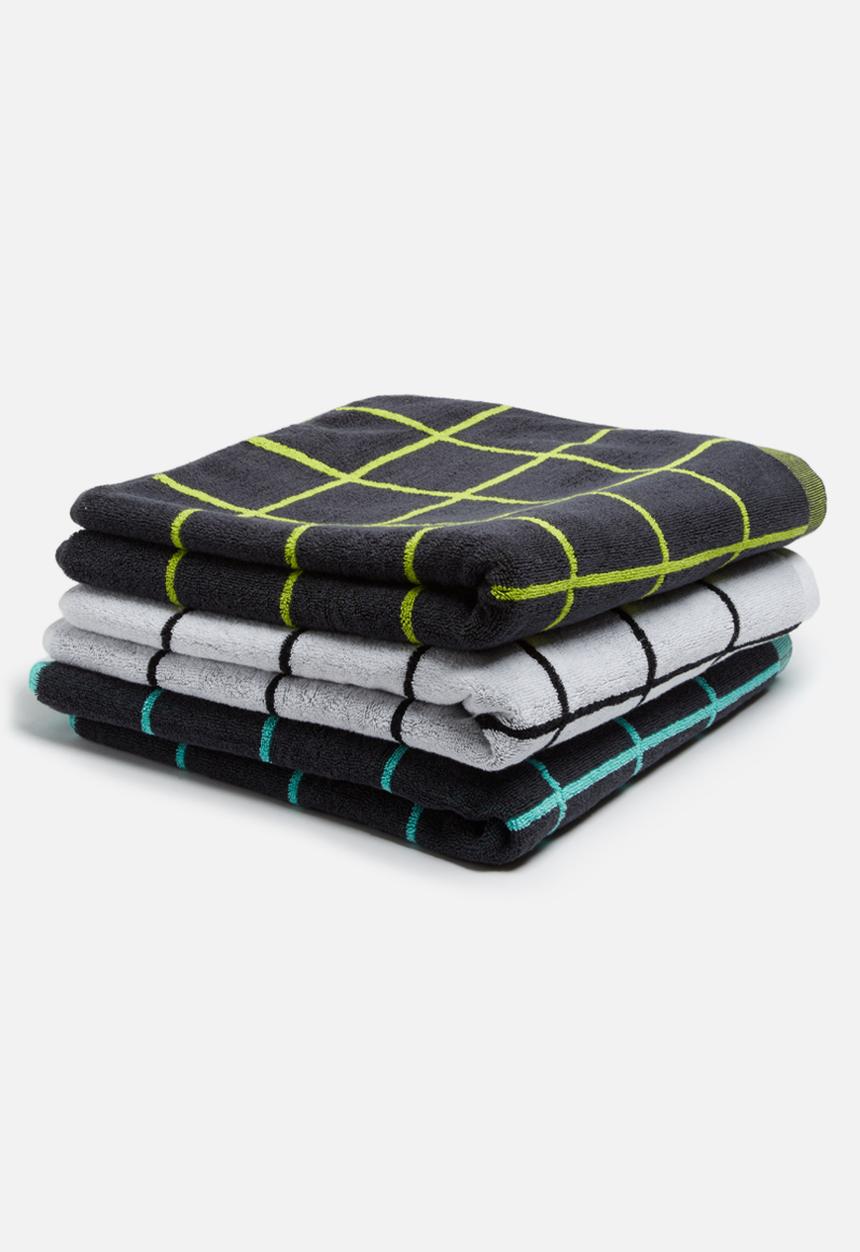 Sixth Floor - Grid bath towel