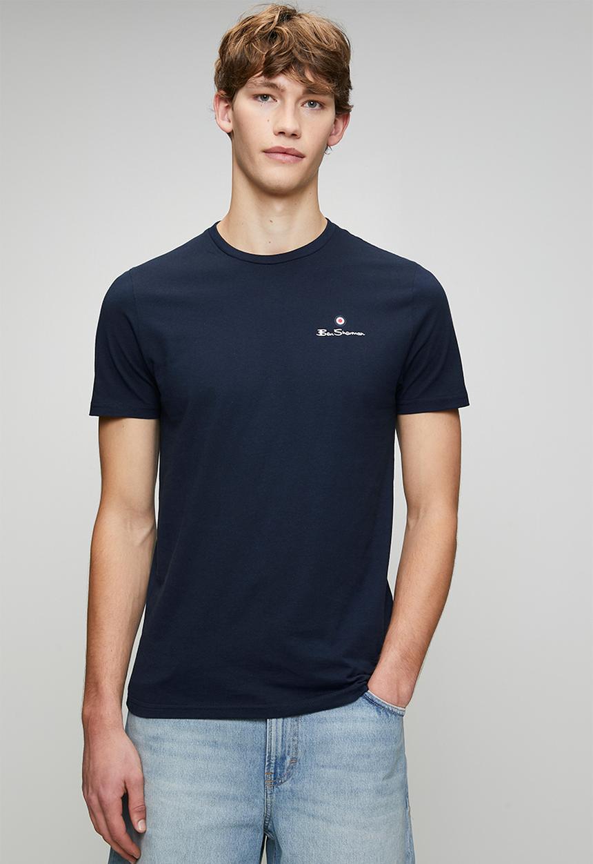 Ben Sherman - Essential Tar Prnt Crew Tee Shirt - Navy