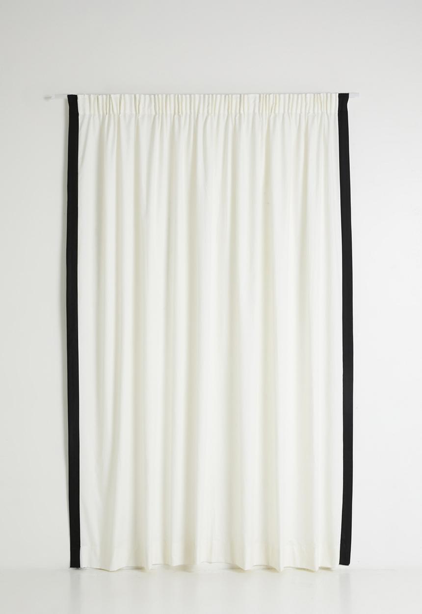 Sixth Floor - Chanel Colourblock - White & Black Dimout Taped Curtain