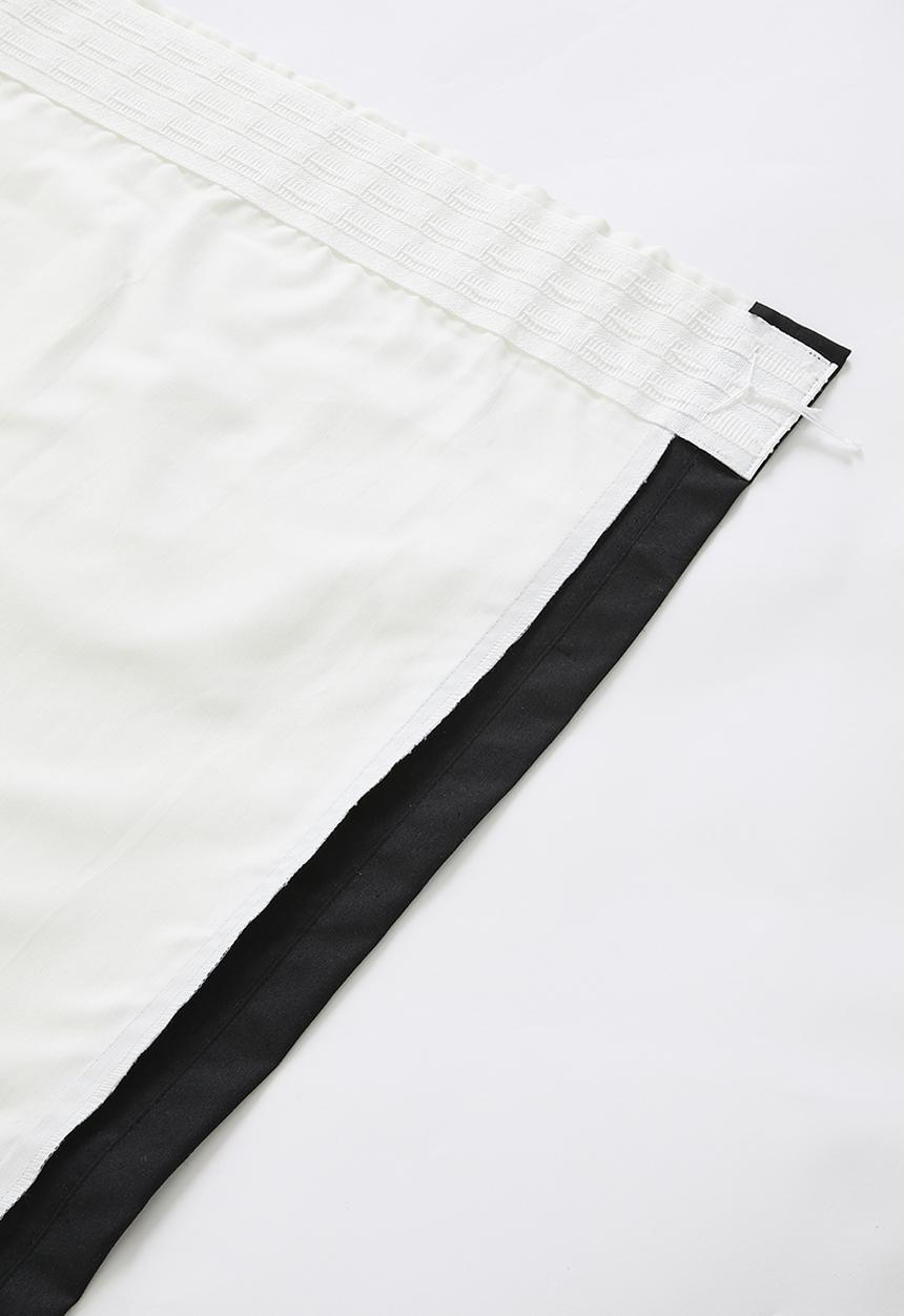 Sixth Floor - Chanel Colourblock - White & Black Dimout Taped Curtain