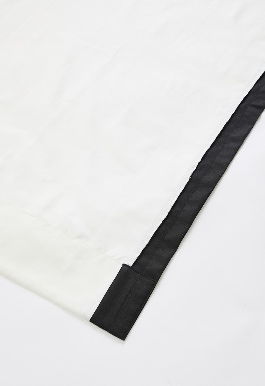 Sixth Floor - Chanel Colourblock - White & Black Dimout Taped Curtain
