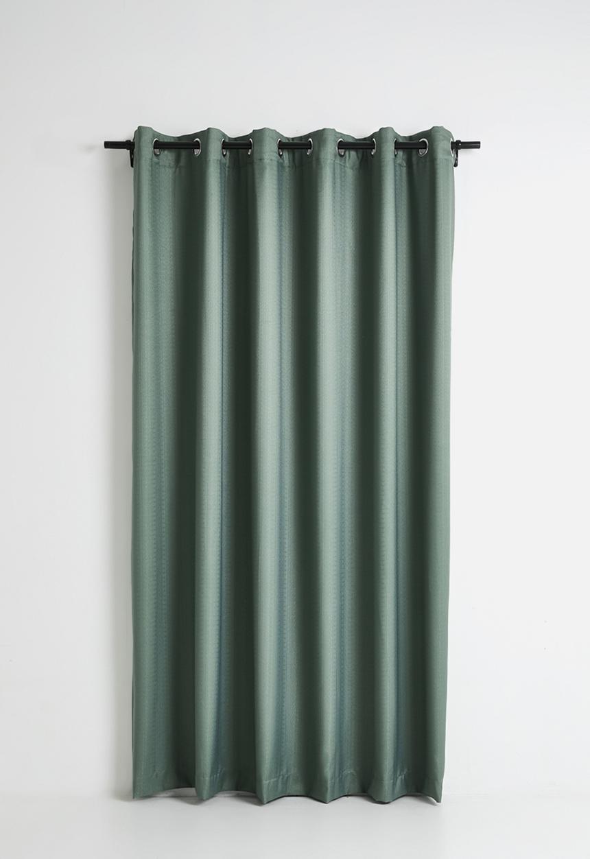 Sixth Floor - Lola Sage Duo Texture Lined Curtain Eyelet - Sage Green