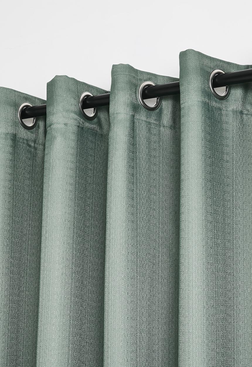 Sixth Floor - Lola Sage Duo Texture Lined Curtain Eyelet - Sage Green