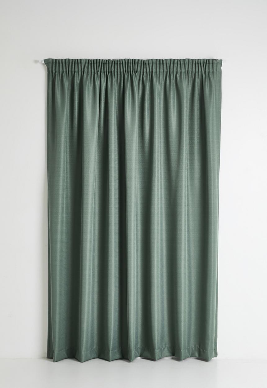 Sixth Floor - Lola Sage Duo Texture Lined Curtain Taped - Sage Green