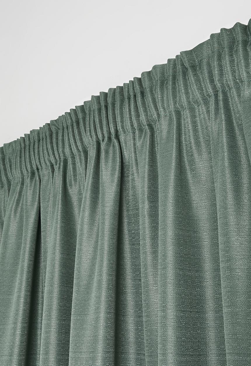 Sixth Floor - Lola Sage Duo Texture Lined Curtain Taped - Sage Green