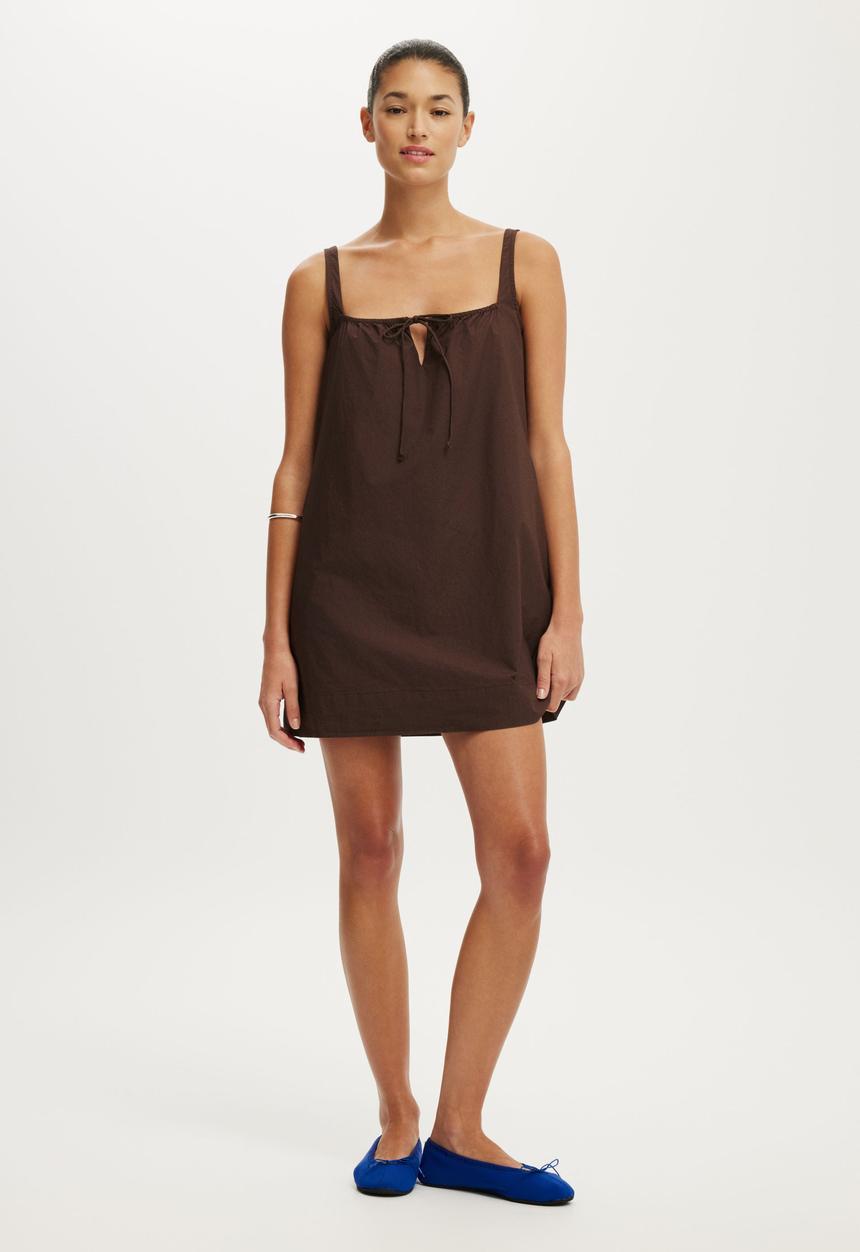 Cotton On - Willow Mini Dress - Dark Oak