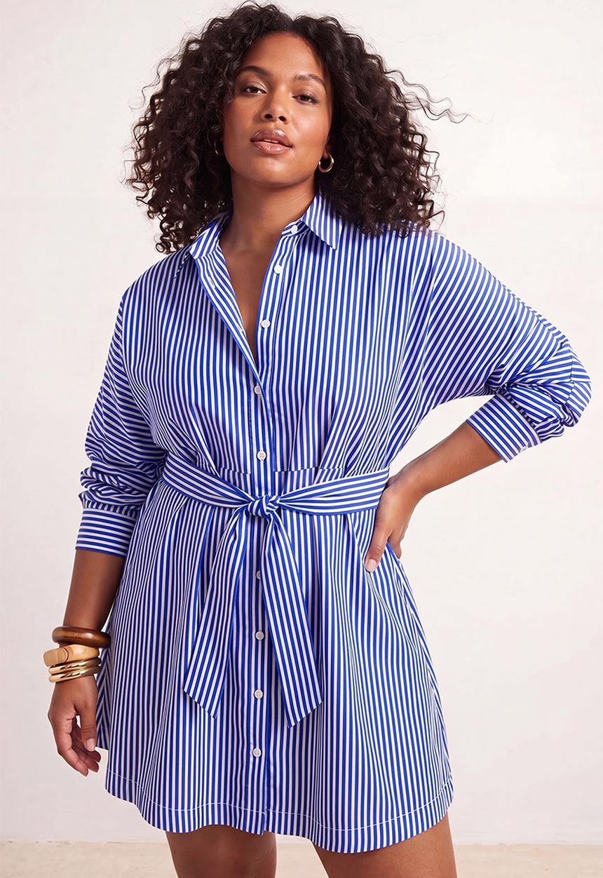 Trendyol - Plus woven dress - blue-multicolor