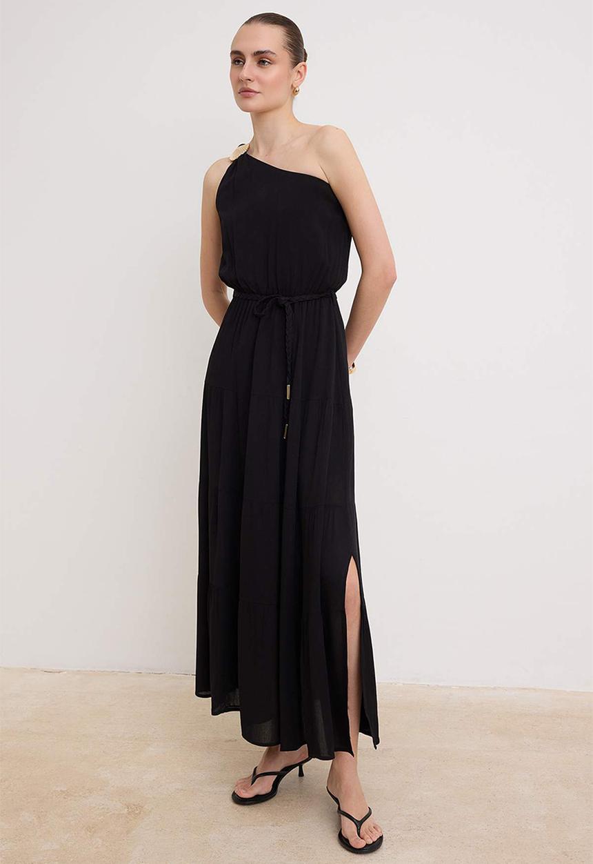 Trendyol - Accessory Detail Maxi Dress - Black