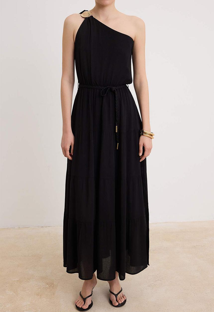 Trendyol - Accessory Detail Maxi Dress - Black
