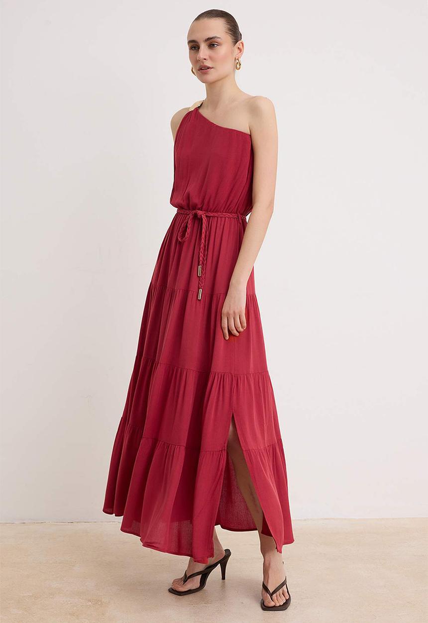 Trendyol - Accessory Detail Maxi Dress - Cherry