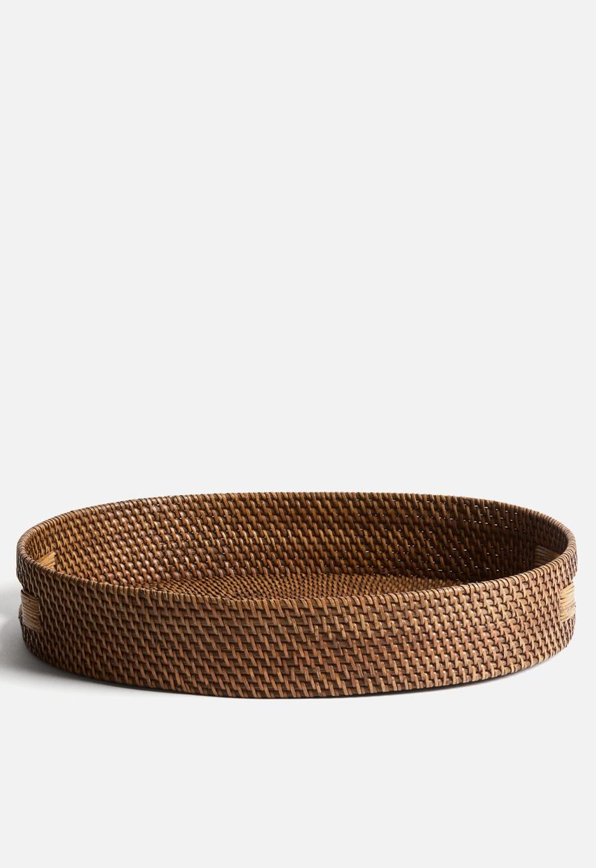 H&M - Oval rattan tray - brown