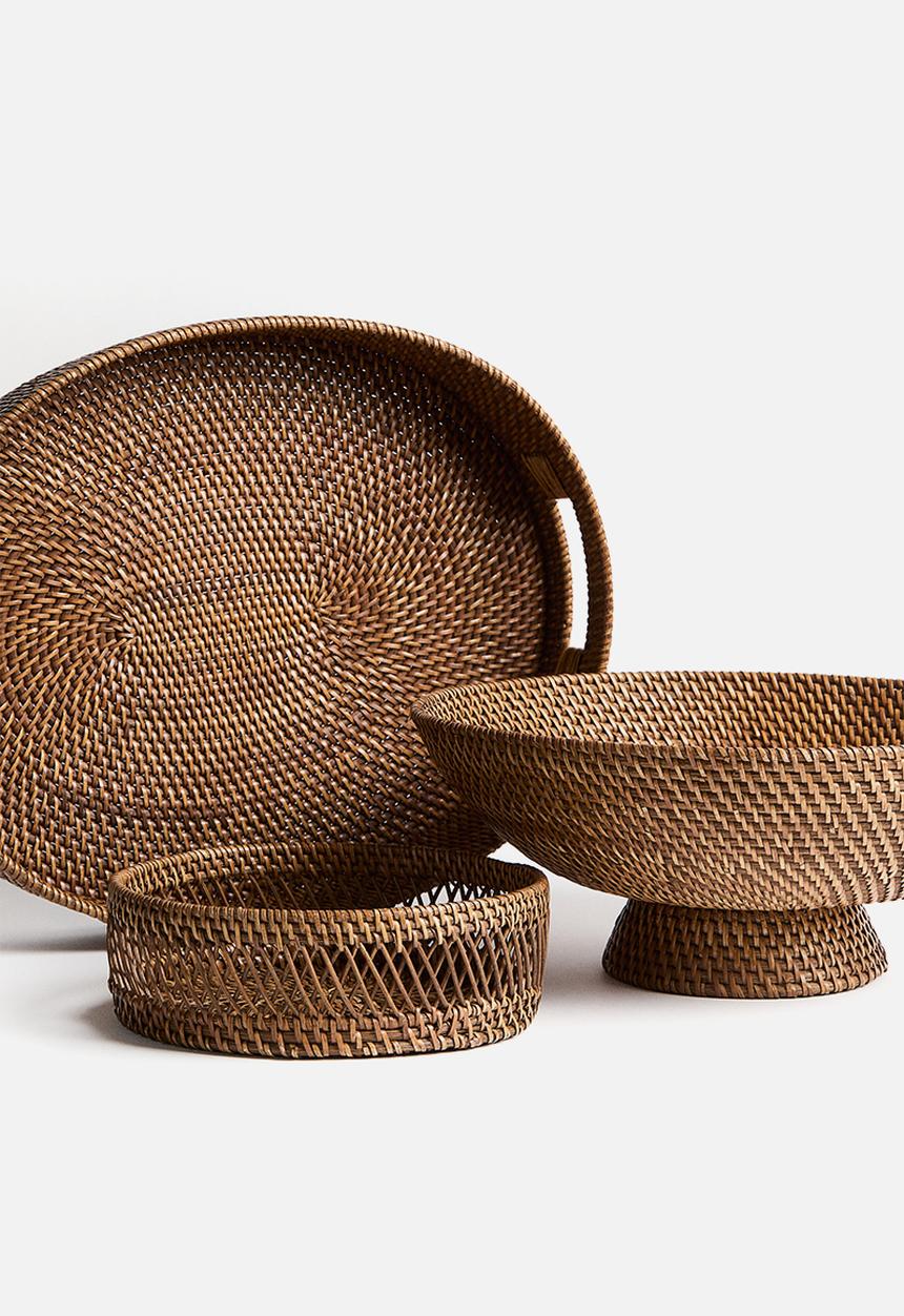 H&M - Oval rattan tray - brown