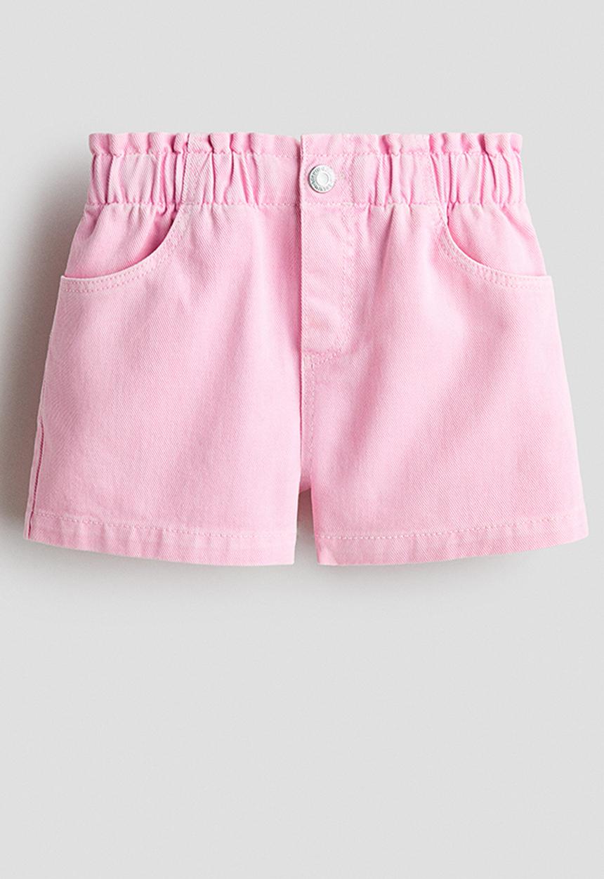 H&M - Loose fit denim shorts - light pink