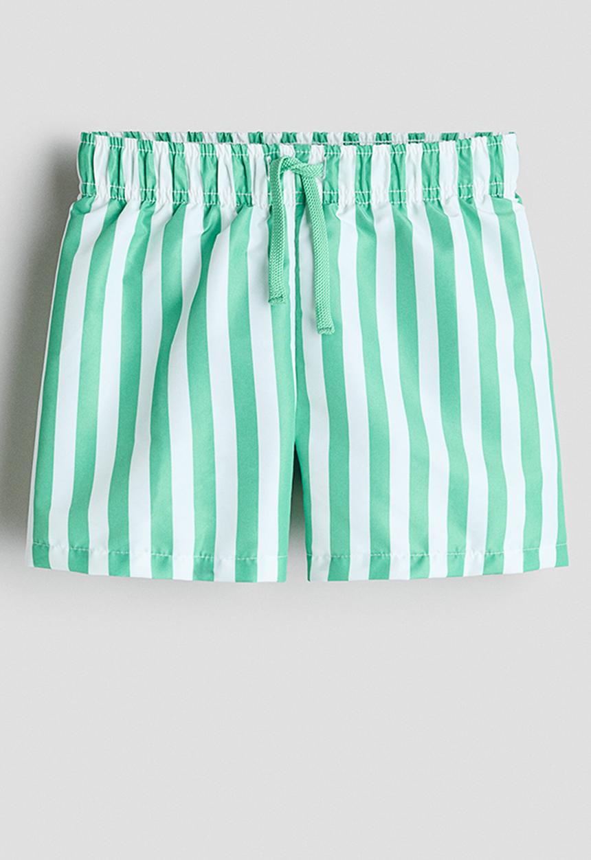 H&M - Printed swim shorts - green/striped