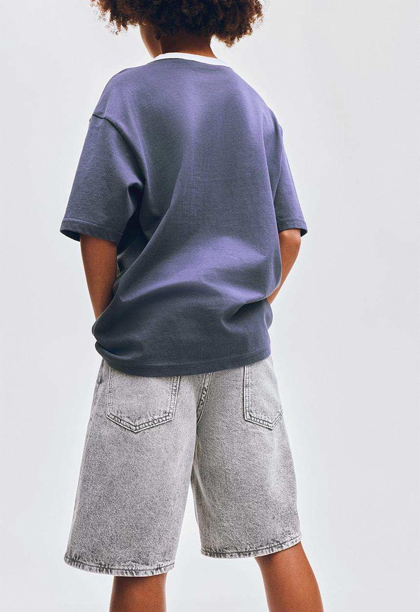H&M - Loose-fit denim shorts - grey