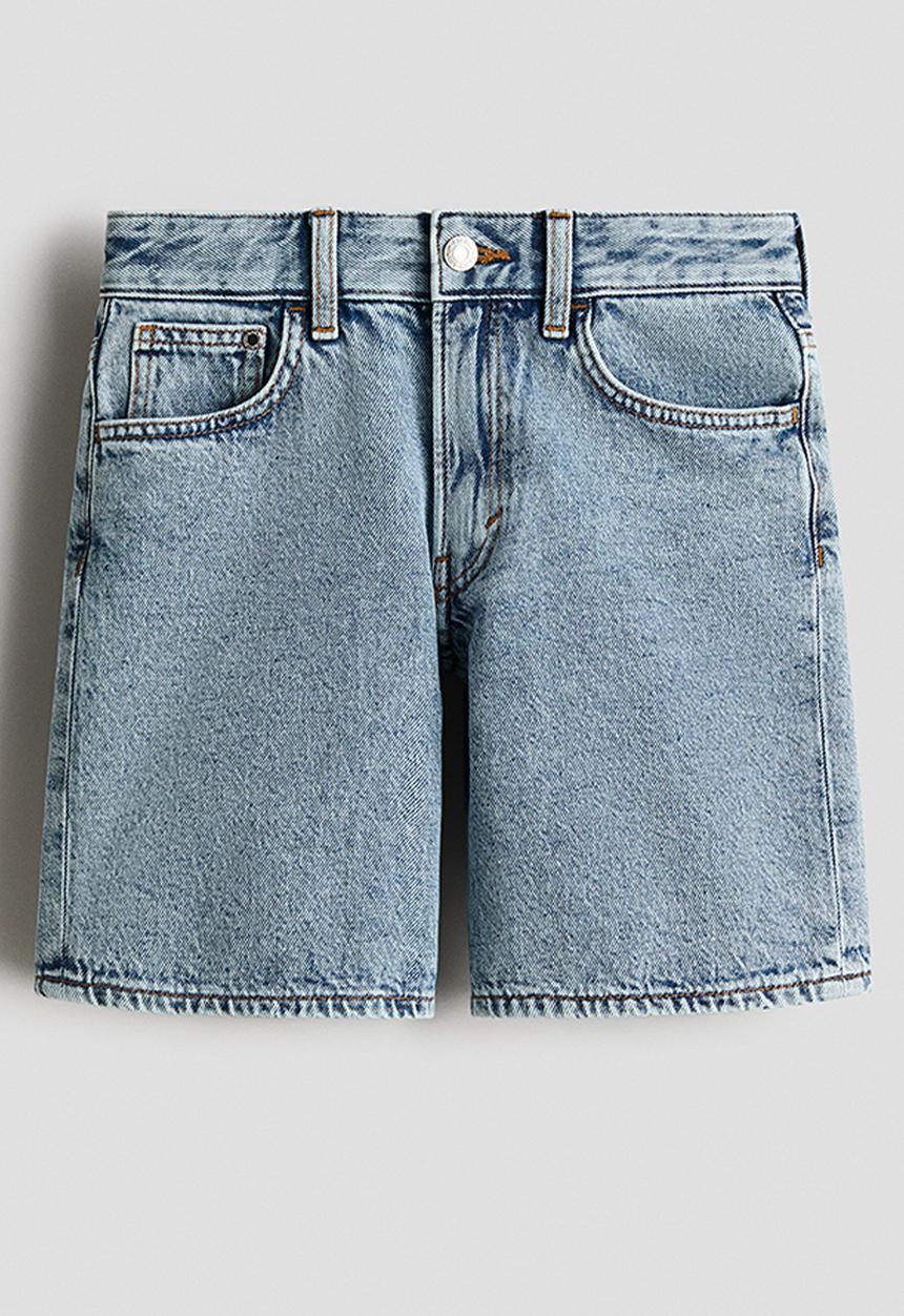 H&M - Loose-fit denim shorts - light denim blue
