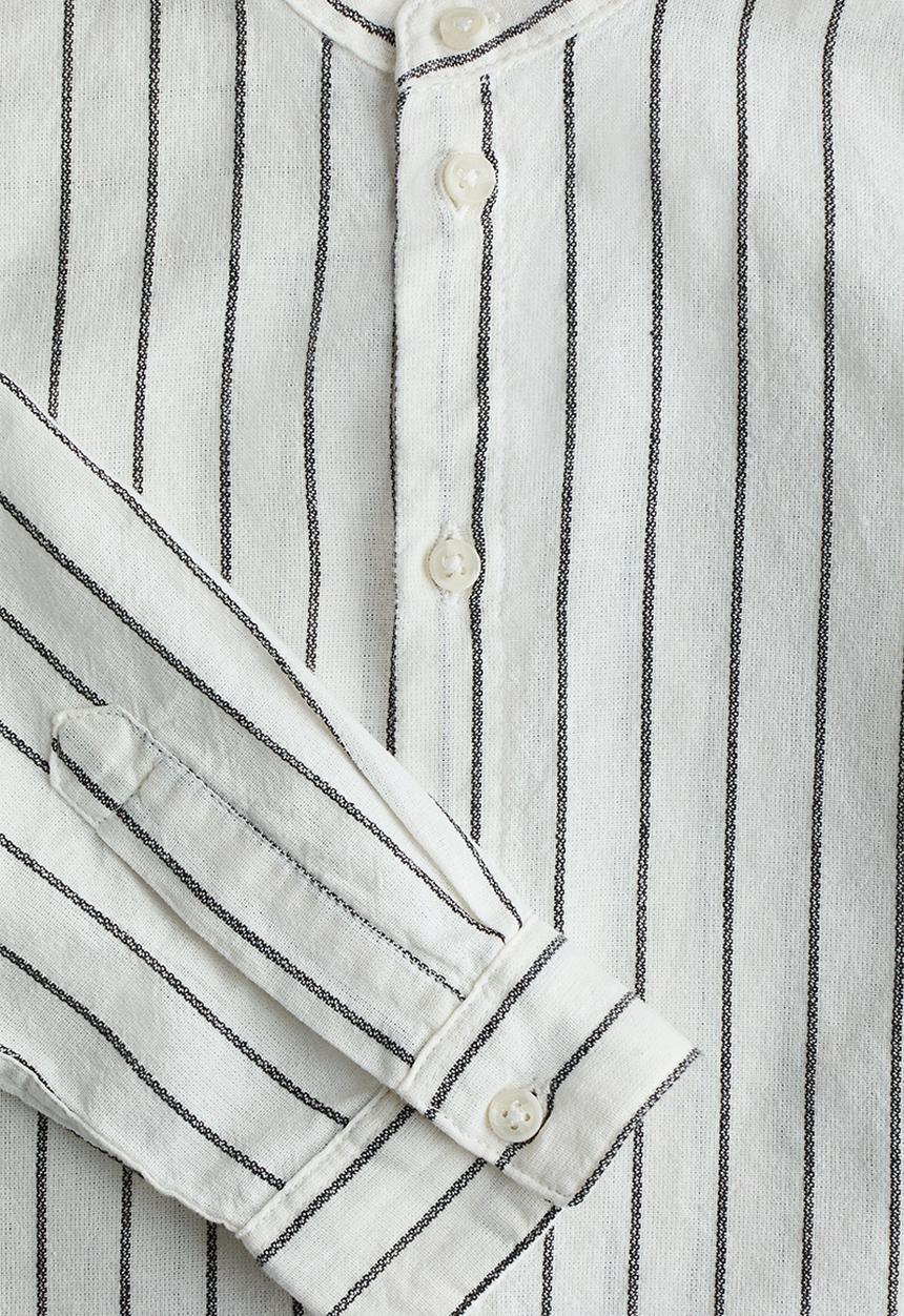 H&M - Cotton grandad shirt - white/striped