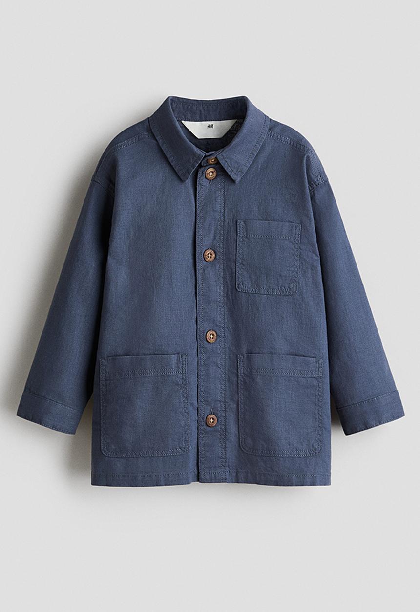H&M - Linen overshirt - dark blue